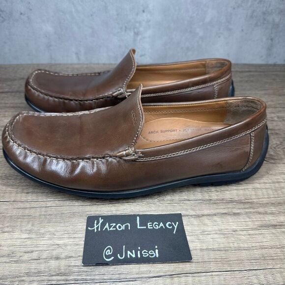 Ecco Other - Ecco~Men's~Brown Leather Classic Moc 2.0‎ Driving Loafers~Size 44/10-10.5 US